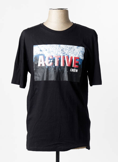 T-shirt col rond manches courtes noir JACK & JONES homme