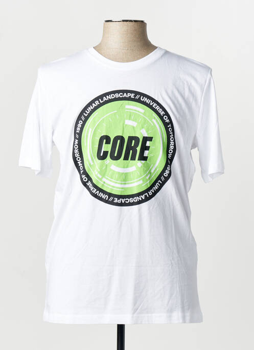 T-shirt coupe droite manches courtes blanc JACK & JONES homme