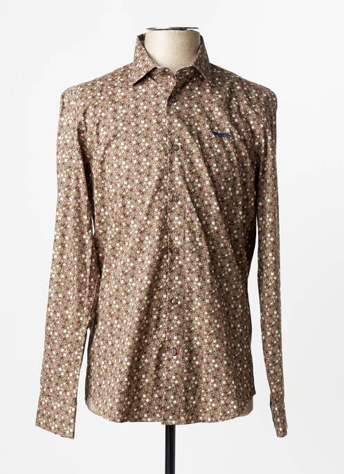 Chemise manches longues beige DELAHAYE homme