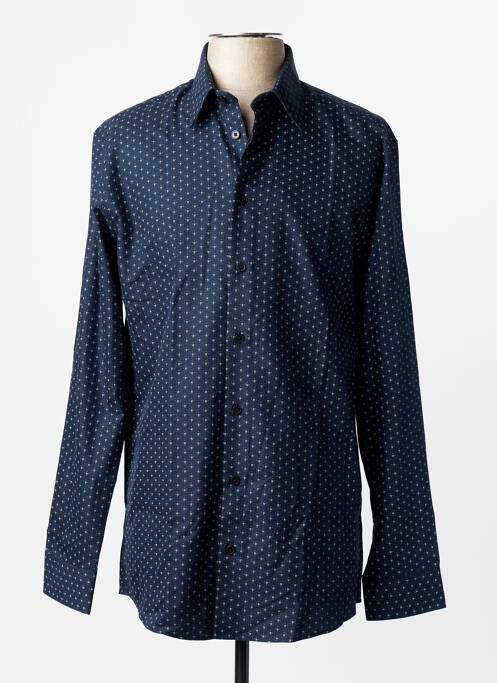 Chemise manches longues poignets boutonnés bleu SELECTED homme