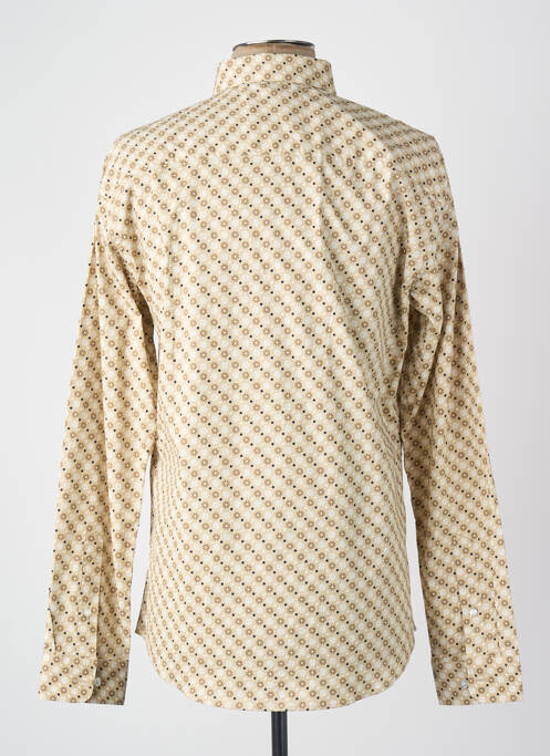 Chemise manches longues beige JACK & JONES homme