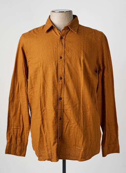 Chemise manches longues marron JACK & JONES homme