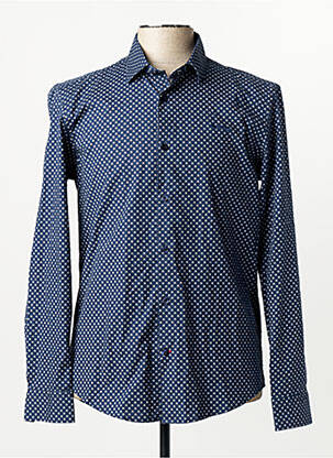 Chemise manches longues bleu DELAHAYE homme