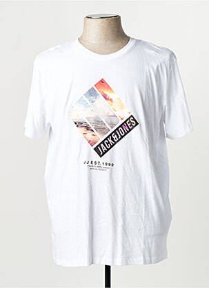 T-shirt coupe droite blanc JACK & JONES homme