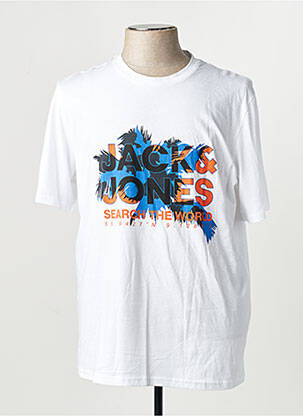 T-shirt manches courtes manches courtes blanc JACK & JONES homme