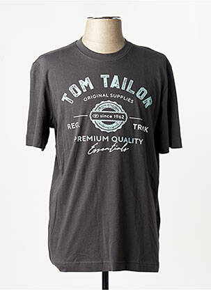 T-shirt coupe droite manches courtes gris TOM TAILOR homme