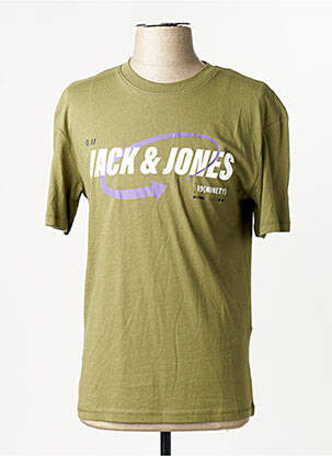 T-shirt col rond vert JACK & JONES homme