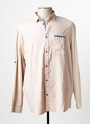 Chemise manches longues beige TOM TAILOR homme