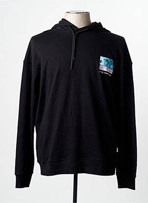 Sweat-shirt à capuche manches longues manches longues noir JACK & JONES homme