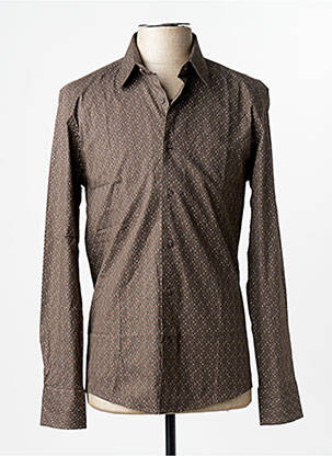 Chemise manches longues marron PRIVATE BLUE homme