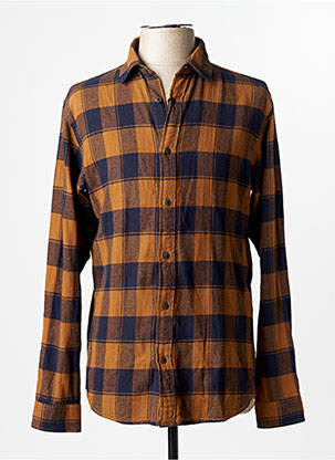 Chemise manches longues marron JACK & JONES homme