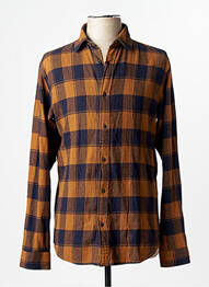 Chemise manches longues marron JACK & JONES homme