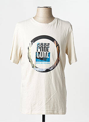 T-shirt col rond manches courtes beige JACK & JONES homme