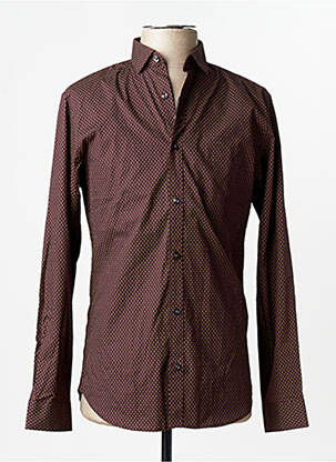 Chemise manches longues marron JACK & JONES homme