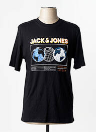 T-shirt col rond noir JACK & JONES homme
