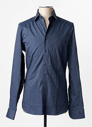 Chemise manches longues bleu OLYMP homme