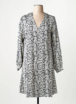 Robe mi-longue col v gris VERO MODA femme