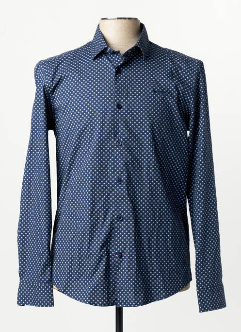 Chemise manches longues bleu DELAHAYE homme