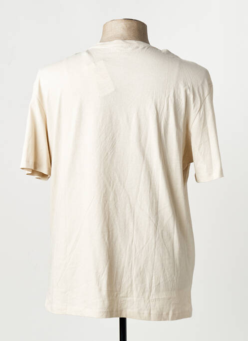 T-shirt col rond manches courtes beige JACK & JONES homme