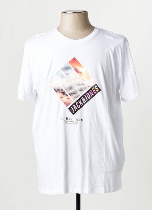 T-shirt coupe droite blanc JACK & JONES homme