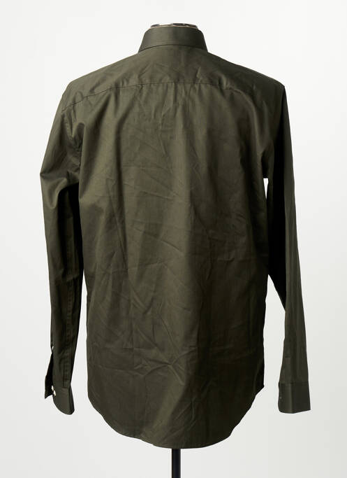 Chemise manches longues poignets boutonnés vert fonce SELECTED homme