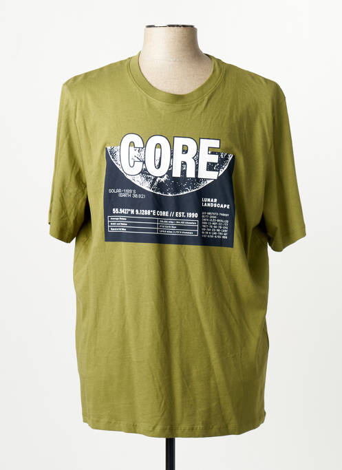 T-shirt col rond vert JACK & JONES homme
