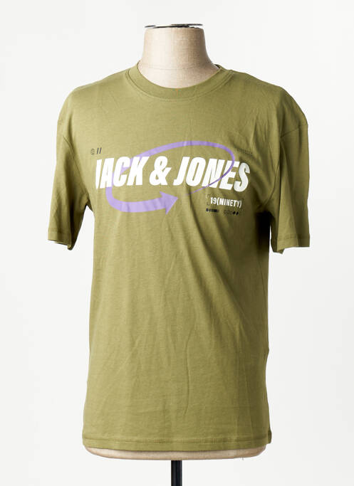 T-shirt col rond vert JACK & JONES homme