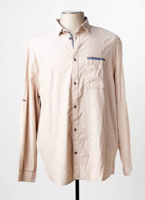 Chemise manches longues beige TOM TAILOR homme