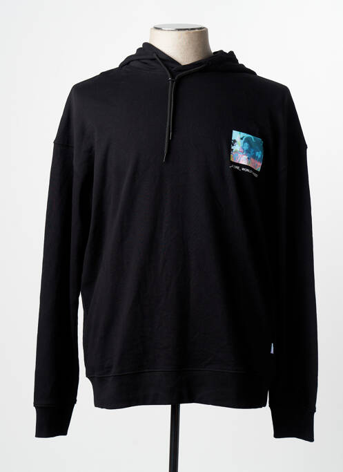 Sweat-shirt à capuche manches longues manches longues noir JACK & JONES homme