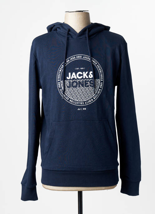 Sweat-shirt à capuche manches longues manches longues bleu JACK & JONES homme