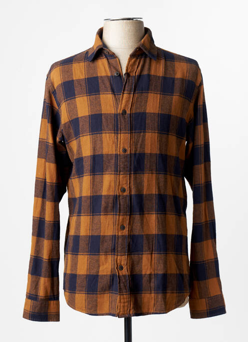 Chemise manches longues marron JACK & JONES homme