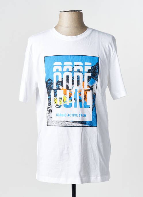T-shirt coupe droite manches courtes blanc JACK & JONES homme