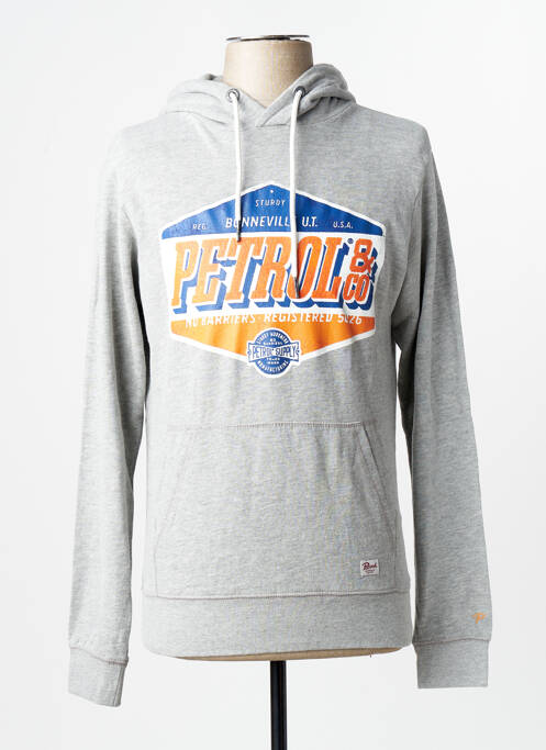 Sweat-shirt à capuche gris PETROL INDUSTRIES homme