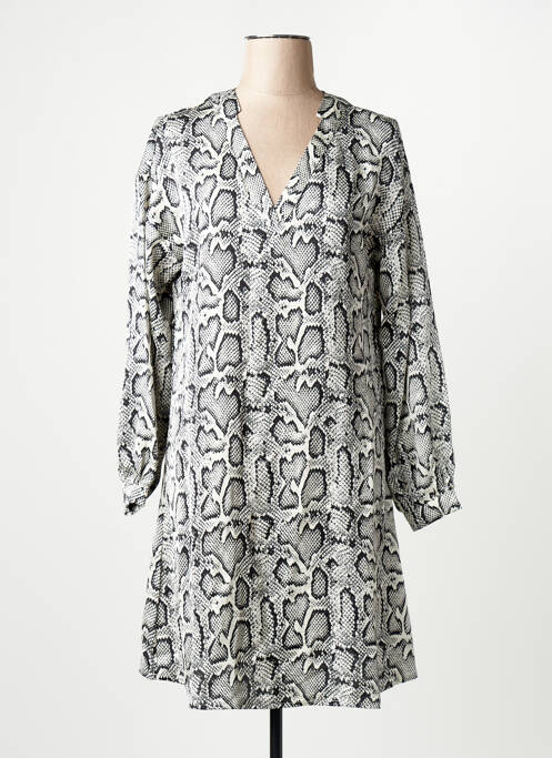 Robe mi-longue col v gris VERO MODA femme