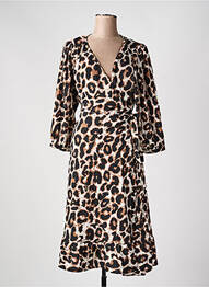 Robe longue col v manches 3/4 marron CARMAKOMA femme
