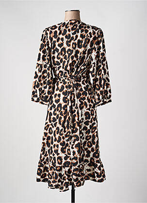 Robe longue col v manches 3/4 marron CARMAKOMA femme