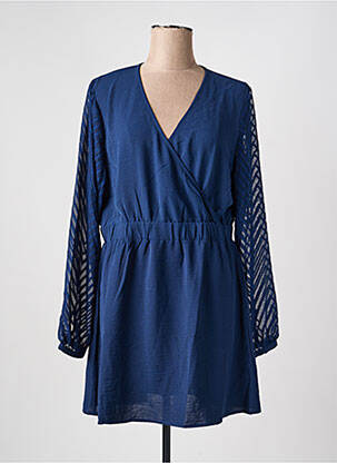 Robe mi-longue manches longues manches longues bleu ONLY femme