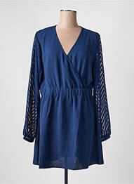 Robe mi-longue manches longues manches longues bleu ONLY femme