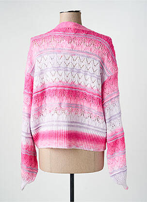 Gilet manches longues col rond rose ONLY femme
