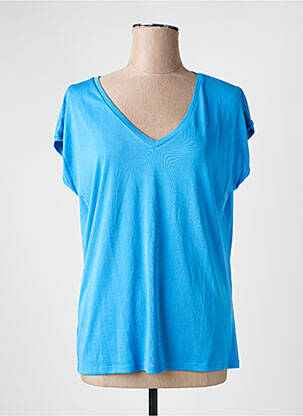 T-shirt col v bleu PIECES femme