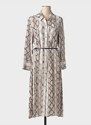 Robe longue marron MANGO femme