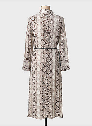 Robe longue marron MANGO femme