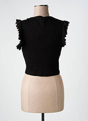 Top col v sans manche noir ONLY femme