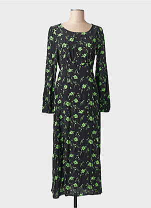 Robe longue col v noir JACQUELINE DE YONG femme