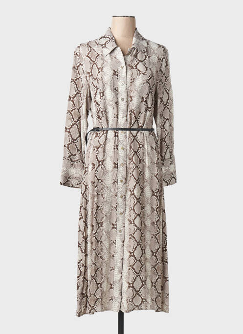 Robe longue marron MANGO femme