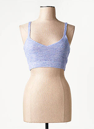 Crop top bleu MANGO femme