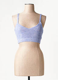 Crop top bleu MANGO femme