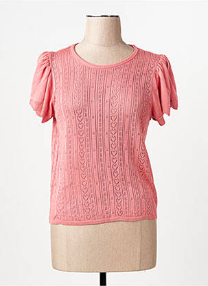 T-shirt col rond rose JACQUELINE DE YONG femme