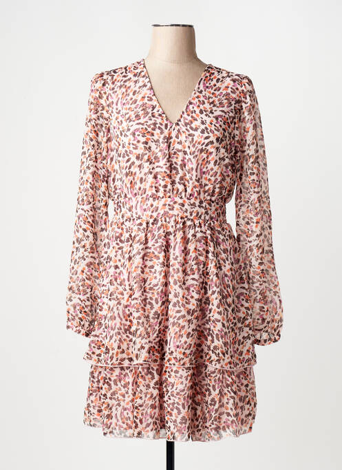 Robe longue col v rose ONLY femme