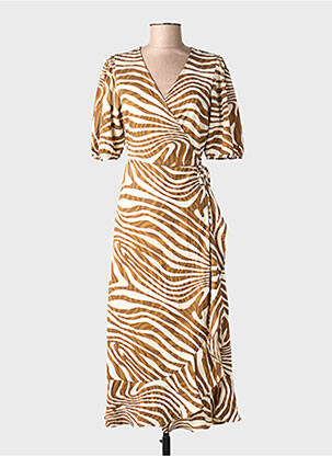 Robe courte manches courtes manches courtes marron ONLY femme